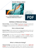 Molecular Biology - The Study of Cells at the Molecular Level