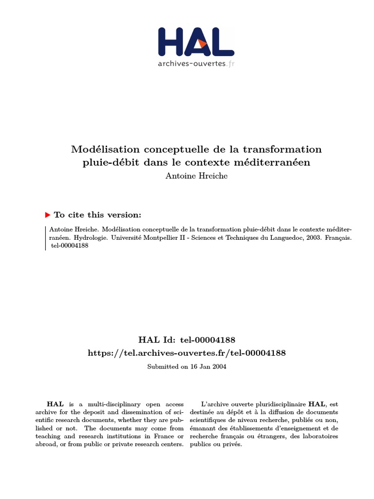 Plan Ou Schema D Une Analyse Dimensionnelle Et Qualitative Evenementielle Tel 00004188 | PDF | Mer | Modèle mathématique