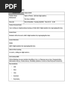 Lesson Plan Add Three-Digit Number