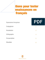 Test de Connaissances en Français PDF 1