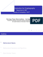 Maths Introduction For Cryptography: Kavinga Yapa Abeywardena - Kavinga.y@slit - LK