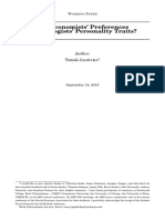 2018, Are Economists Preferences Psychologists Personality Traits