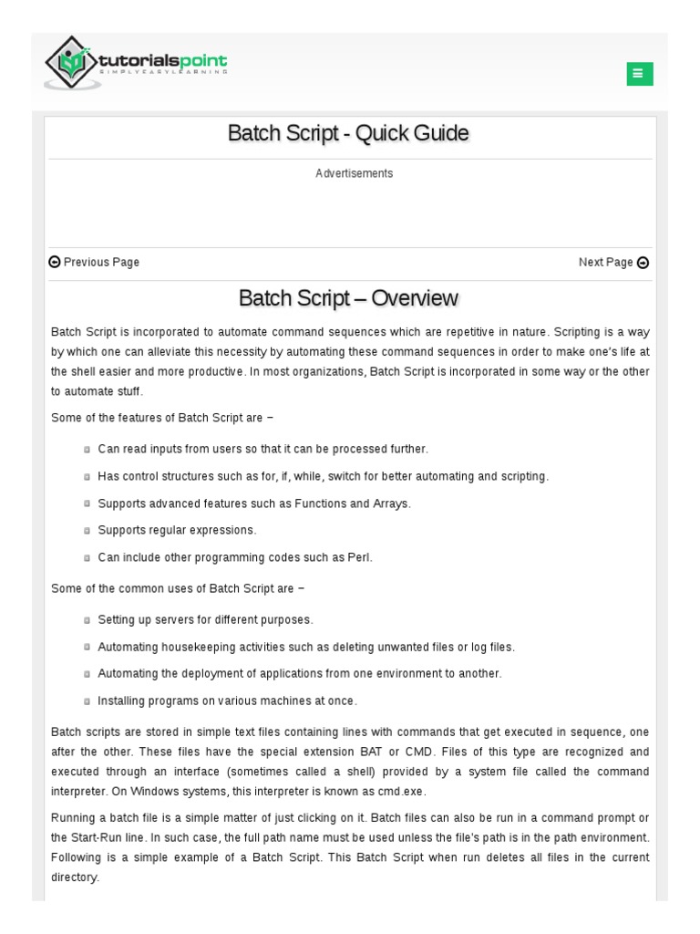 Curso de Batch Script | PDF | Control Flow | Parameter (Computer ...