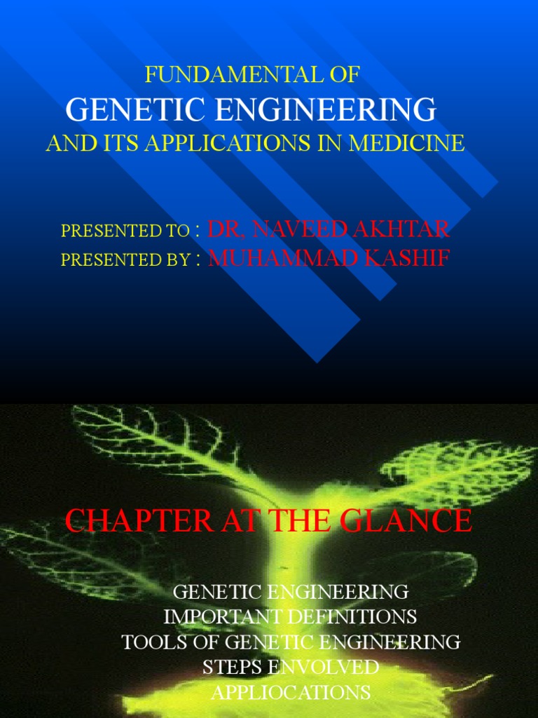 Genetic Engineering: Fundamental of and Its Applications in Medicine ...