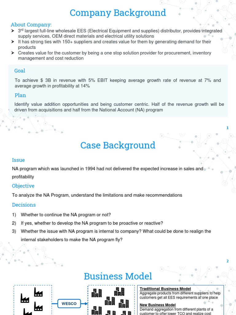 Wesco Case Study Pdf Sales Supply Chain