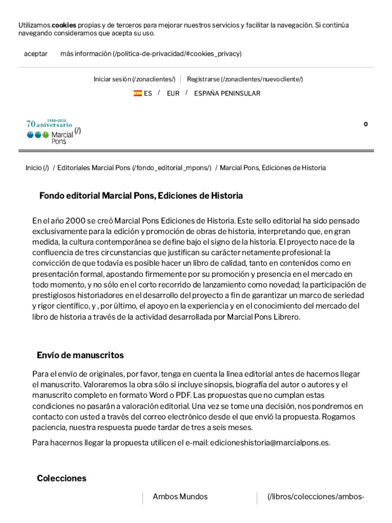 Fondo Editorial Marcial Pons Marcial Pons, Ediciones de Historia