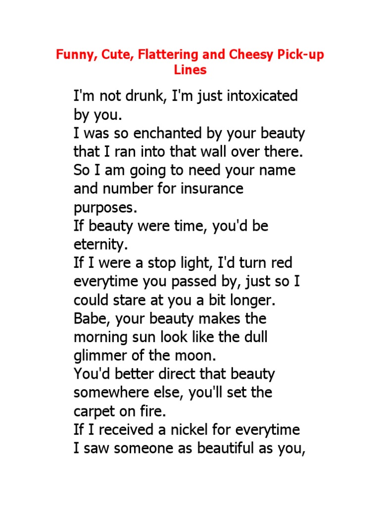 Cheesy Pick Up Lines Deutsch