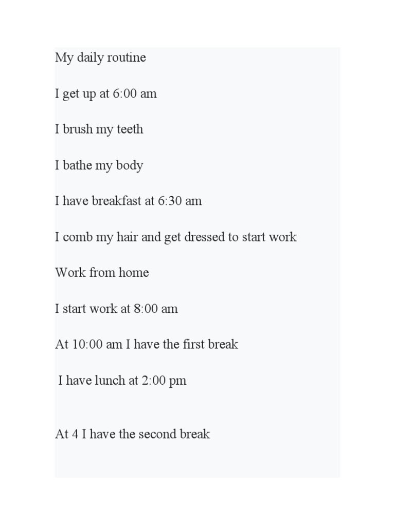 My Daily Routine | PDF