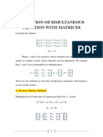 Simultaneous Equation With Matrices