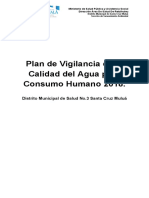Plan de Vigilancia de La Calidad Del Agua para Consumo Humano 2018 Santa Cruz Muluá