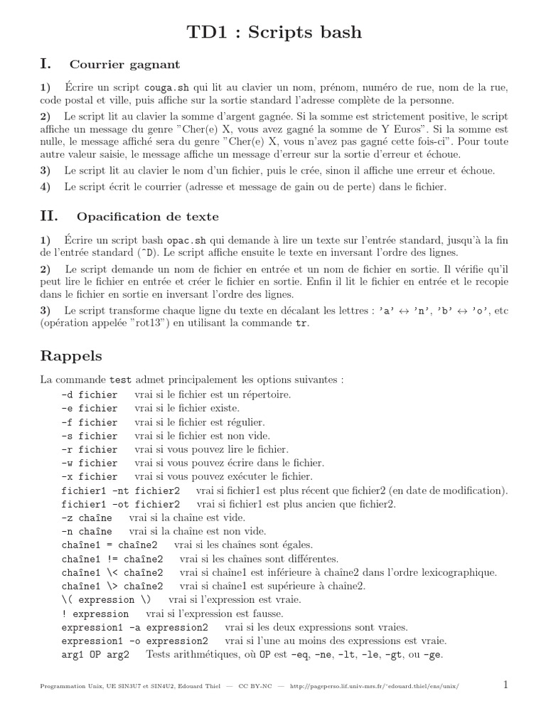 Création de scripts bash pratiques | PDF | Programmation informatique ...