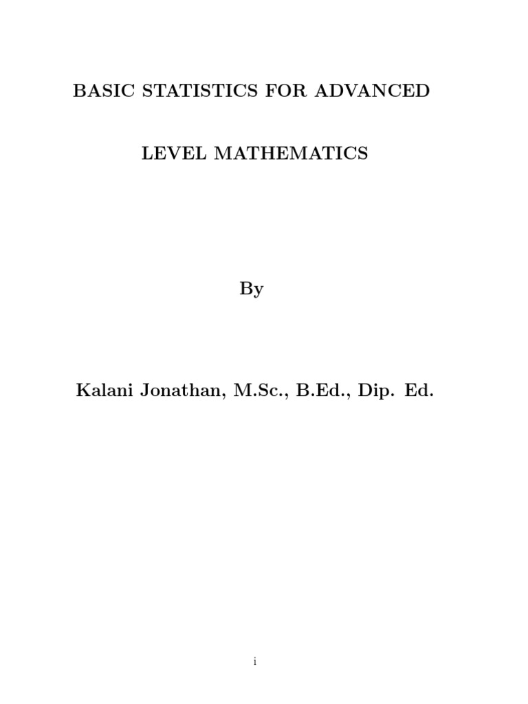 A Level Statistics Essentials Guide | PDF | Probability Distribution | Mean