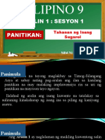 Filipino 9-MODYUL 1-ARALIN SESYON 1