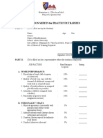 Evaluation Sheets For Practicum Trainees