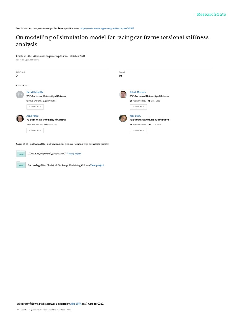 On Modelling of Simulation Model For Racing Car Frame Torsional