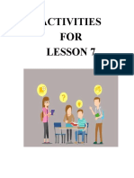 Activities For Lesson 7
