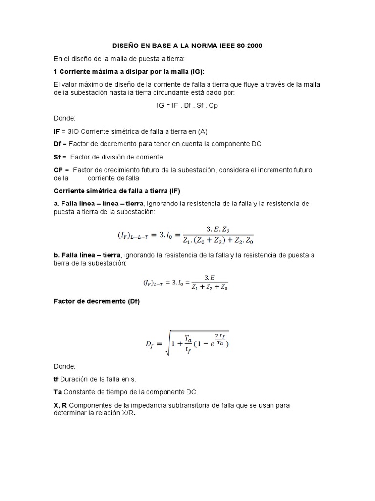 Puesta A Tierra - IEEE 80 | PDF | Corriente eléctrica | Resistencia ...