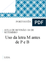 Português M Antes de P e B