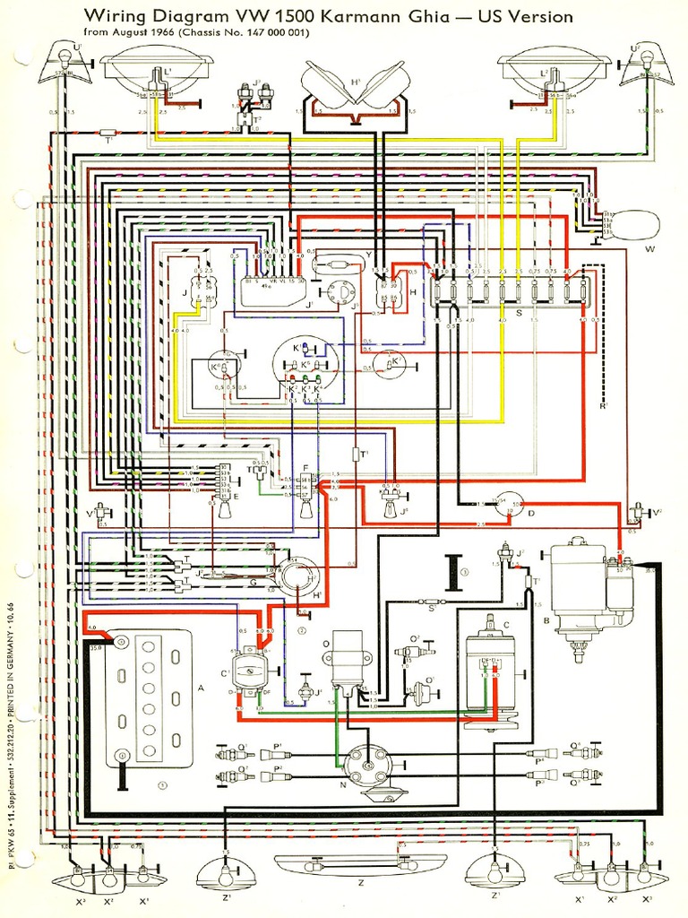 Karmann Ghia Wiring Diagram | PDF