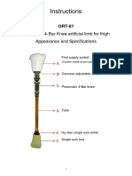 Instructions: Pneumatic 4-Bar Knee Artificial Limb For Thigh Appearance and Specifications