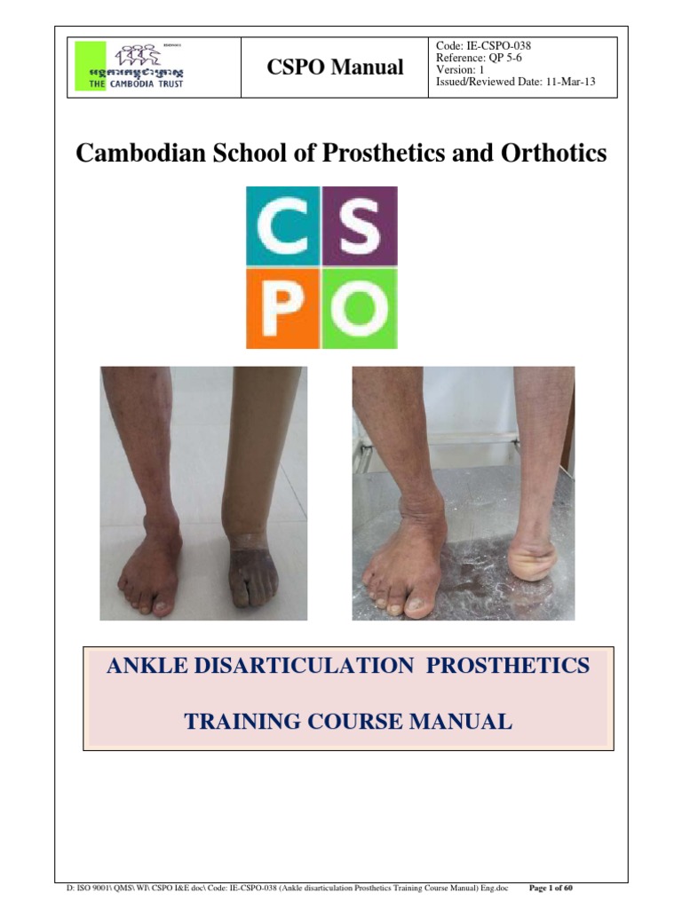 Cambodian School of Prosthetics and Orthotics CSPO Manual Download