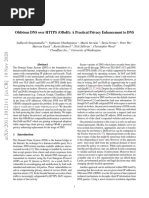 2011.10.21 - Oblivious DNS Over HTTPS (ODoH) - A Practical Privacy Enhancement To DNS Sudheesh Singanamalla