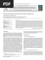 2009 - Underground Mining Method Selection by Decision Making Tools