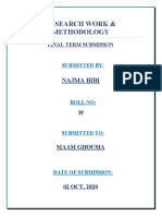 Research Work & Methodology: Najma Bibi