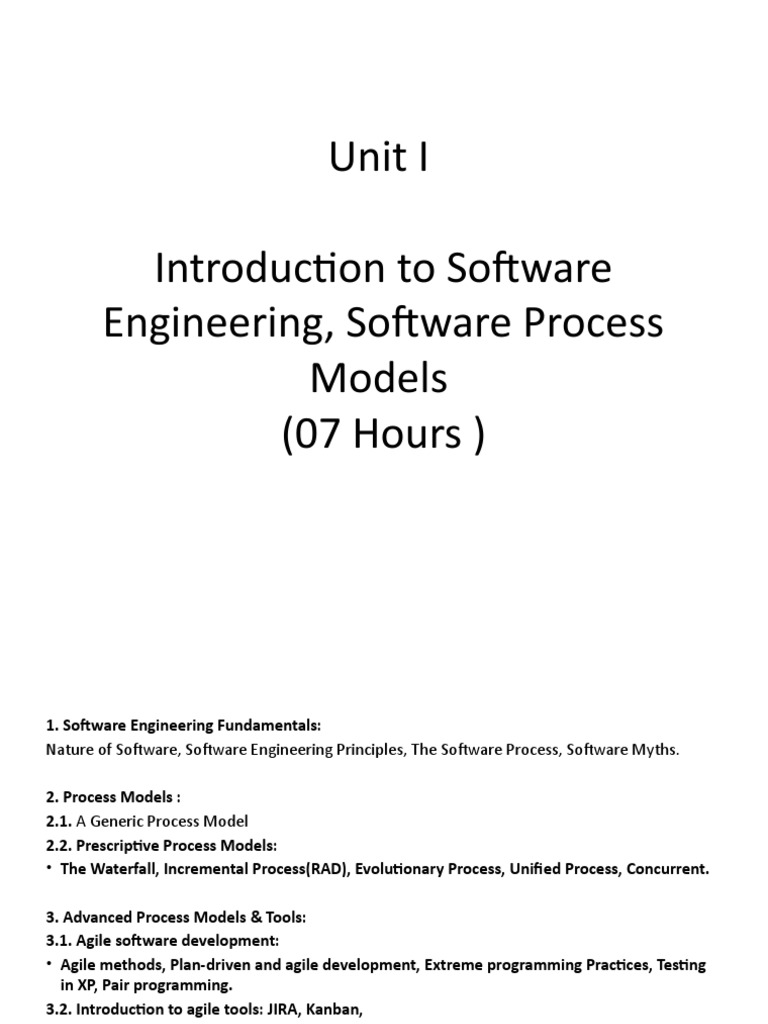 SPPU SEPM Unit 1 Intrduction To SEPM, Software Models PDF Agile