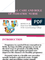 Prenatal Care and Role of Pediatric Nurse