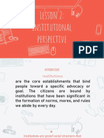 Lesson 2: Institutional Perspective