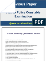 Punjab Police Papers With General Knowledge