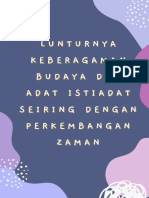 Lunturnya Kerberagaman Budaya Dan Adat Istiadat Seiring Dengan Perkembangan Zaman