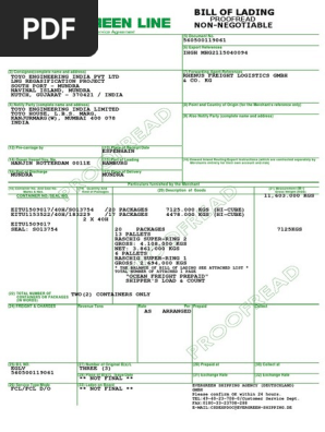 261325426 Bill of Lading PDF