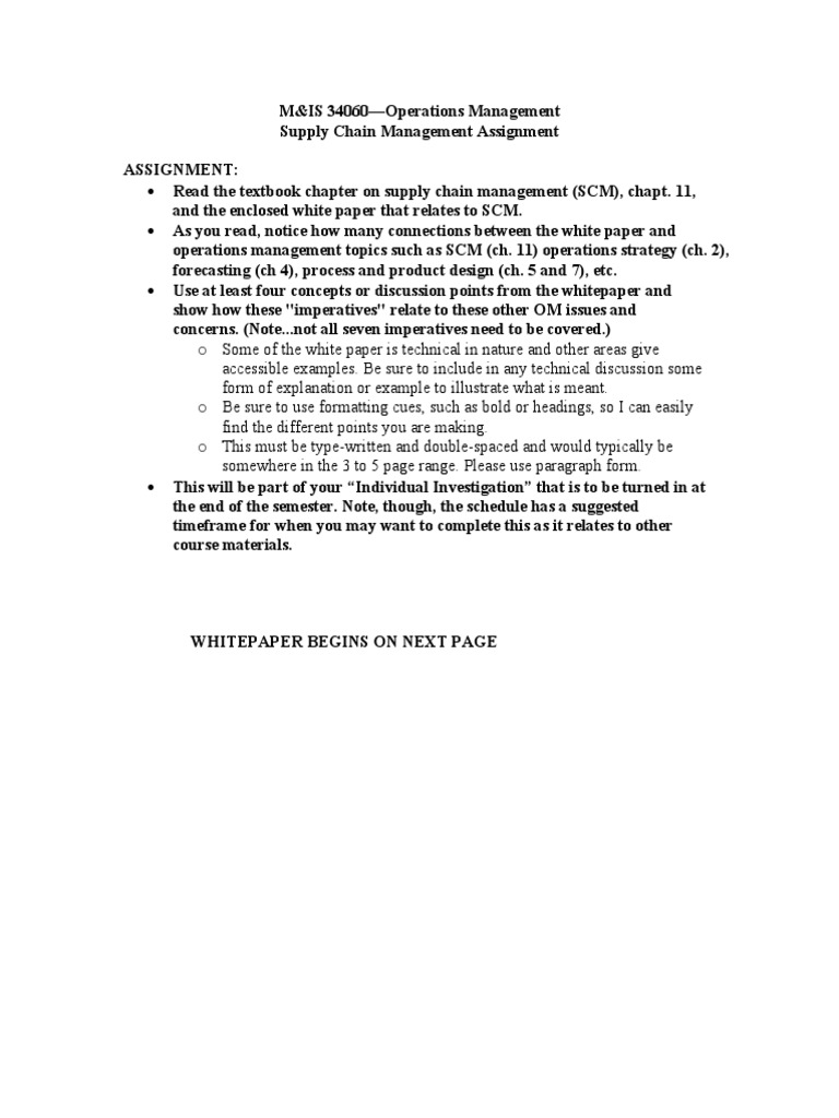 Supply Chain Management Assignment | PDF | Supply Chain | Retail