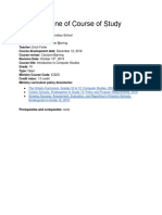 Outline of Course of Study: Faculty of Engineering Secondary School Department of Engineering