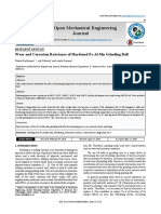 The Open Mechanical Engineering Journal: Wear and Corrosion Resistance of Hardened Fe-Al-Mn Grinding Ball