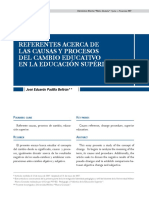 Causas y procesos del cambio educativo en la educación superior