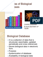 Features of Biological Databases: Charu Sharma B.SC (H) Botany 3 Year