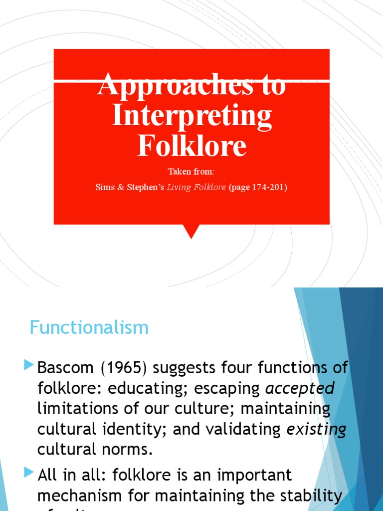 Analyzing Folklore: Functions and Approaches | PDF | Folklore ...