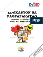 Edukasyon Sa Pagpapakatao: Quarter 1 - Modyul 1: Sarili Ko, Kikilalanin Ko