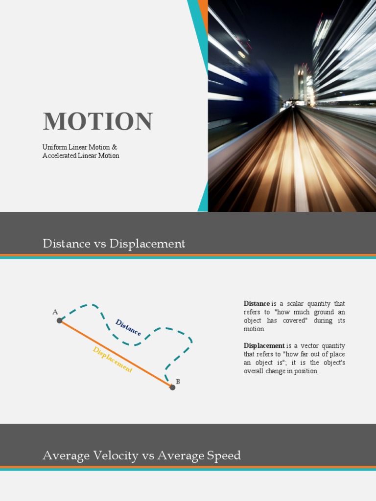 Motion Uniform Linear Motion & Accelerated Linear Motion PDF Velocity Speed