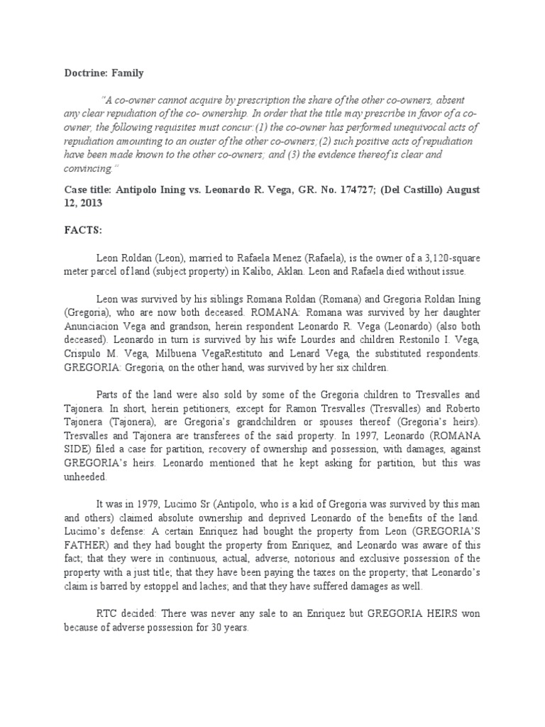 Co-Ownership and Property Rights Disputes | PDF | Mortgage Law ...