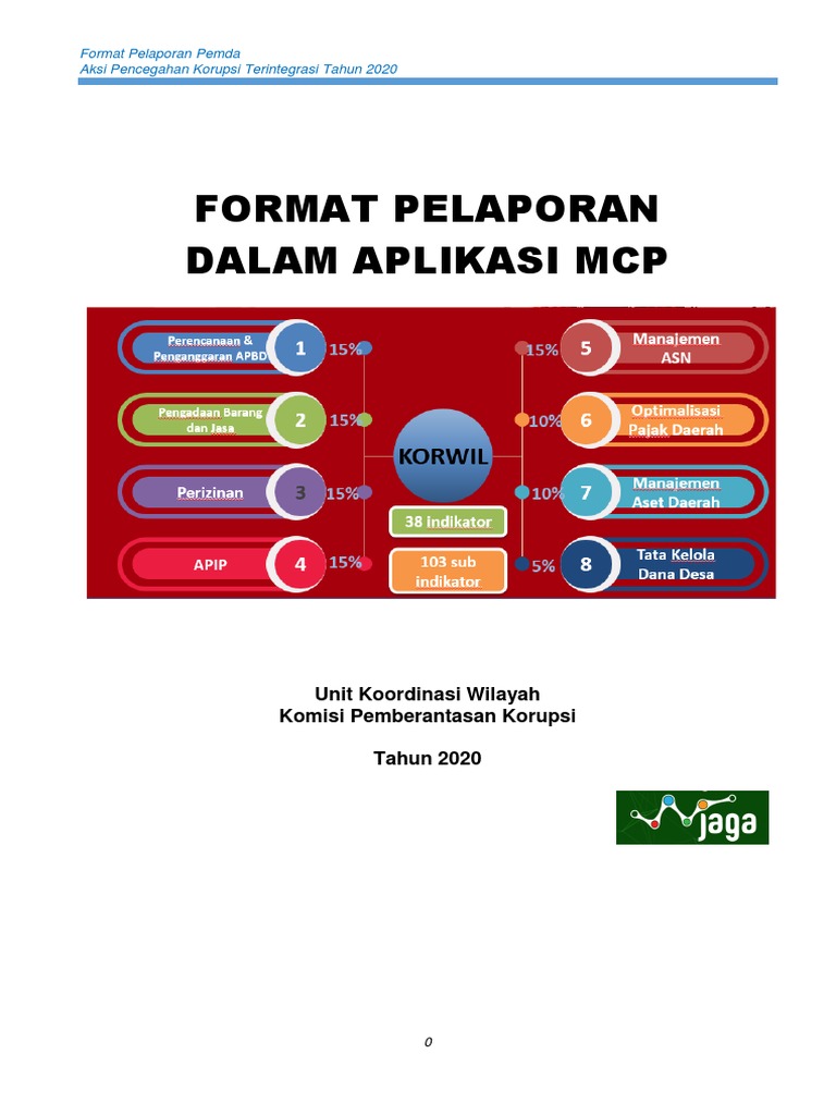 Format Pelaporan MCP KPK 2020 | PDF