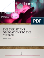 Christians' Obligation To Church