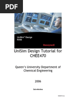 Unisim Design Tutorial For Chee470: Queen'S University Department of Chemical Engineering