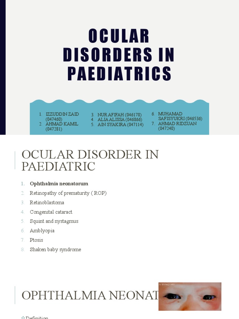 Ocular Disorder in Paediatrics | PDF | Diseases Of The Eye And Adnexa ...