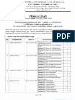 Penerimaan Calon Dosen Dan Tendik Tetap Non PNS Tahun 2020