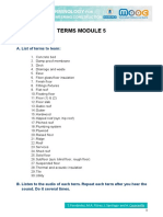 Terms Module 5: A. List of Terms To Learn