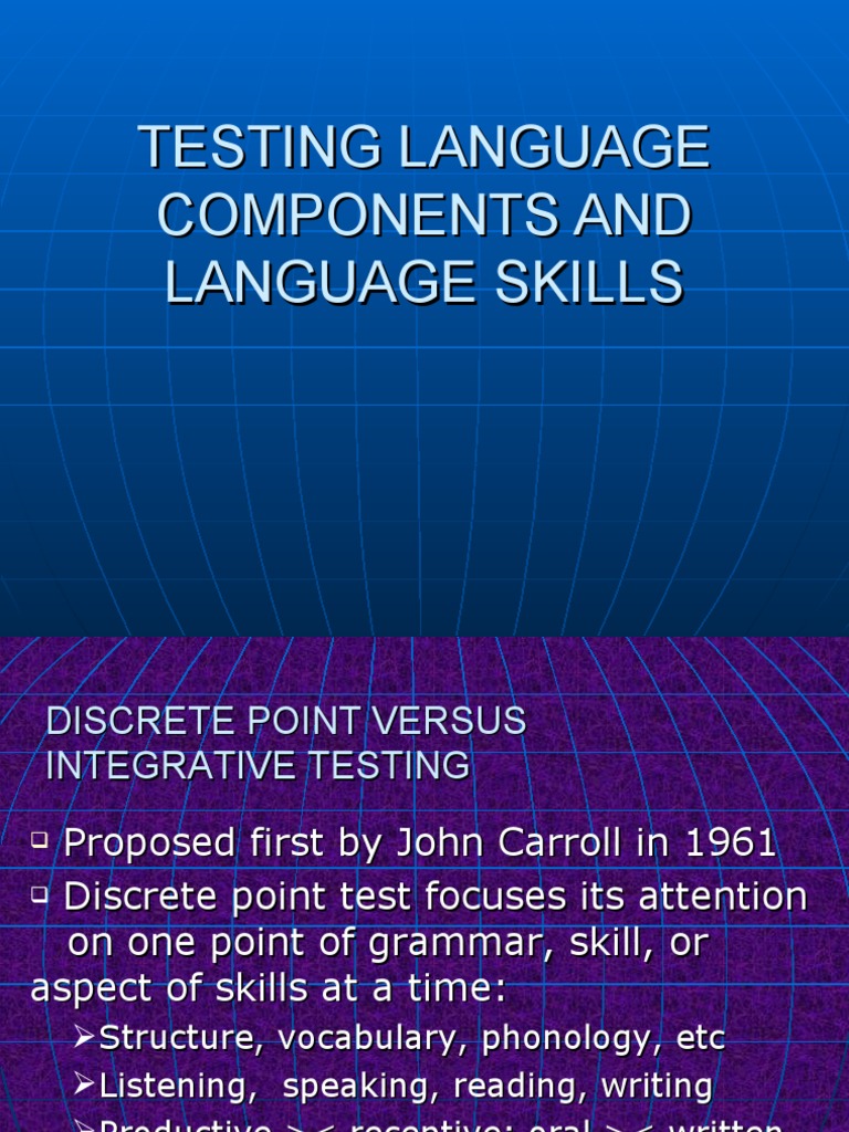 Discrete vs. Integrative Language Testing | PDF | Phonology | Vocabulary
